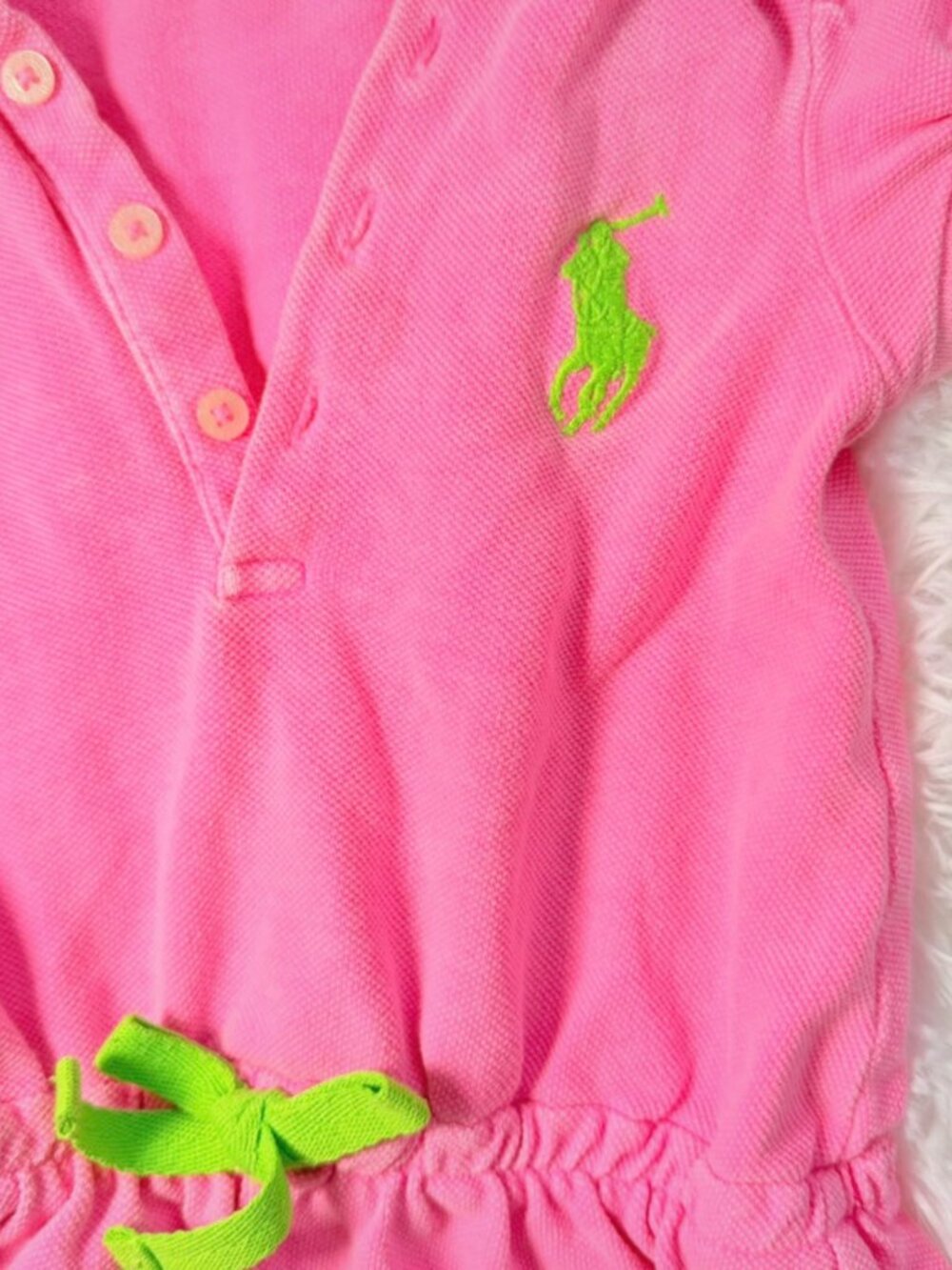 Ralph Lauren Pink Baby Bubble Romper 9M Pony Logo Outfit - Picture 3 of 4